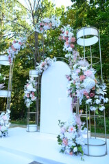 Outdoor wedding ceremony in the forest