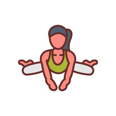 Frog Pose Icon in vector. illustration