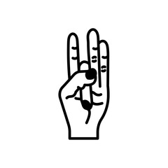 Shunya Mudra Icon in vector. illustration

