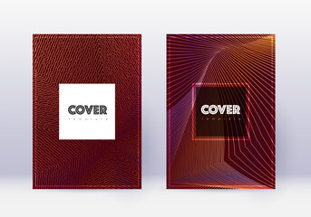 Hipster cover design template set. Orange abstract