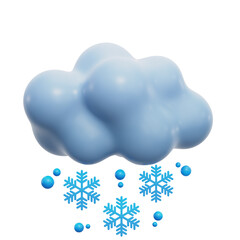 Snowy Weather 3D Icon Transparent Background For UI/UX