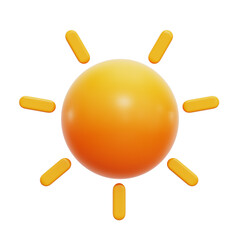 Clear Weather 3D Icon Transparent Background For UI/UX