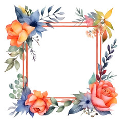 floral border frames template for greeting wedding invitation