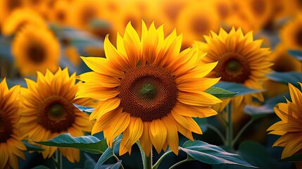 Image of a field of ordinary sunflowers.