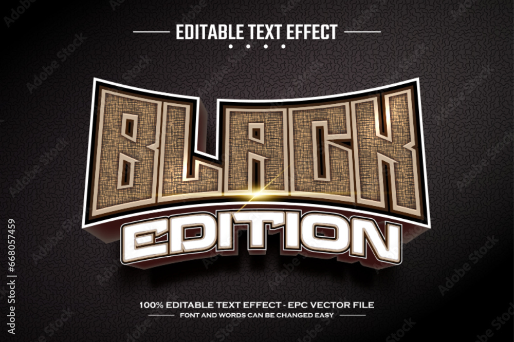 Poster black edition 3d editable text effect template