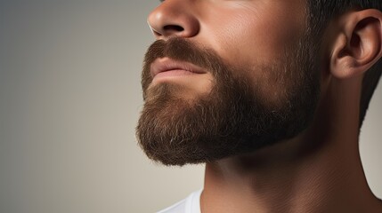 Obraz premium Image of the lower part of a man's face.