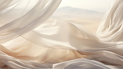Image of white sheer curtains billowing in the breeze. - Powered by Adobe