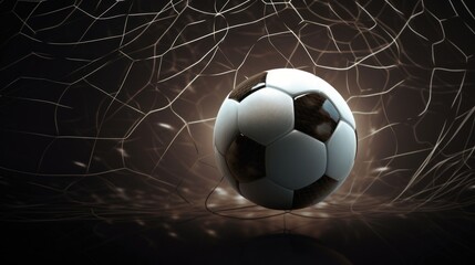 Soccer Ball on Football Net