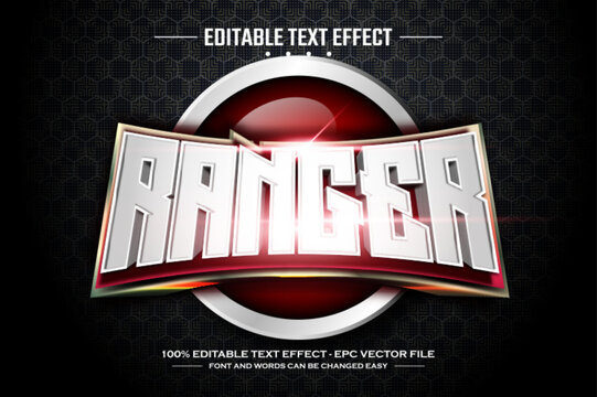Ranger 3D editable text effect template