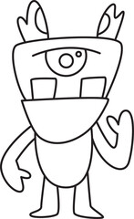 Doodle Monster Character Illustration
