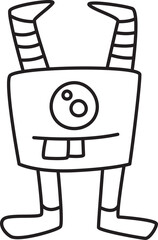 Doodle Monster Character Illustration
