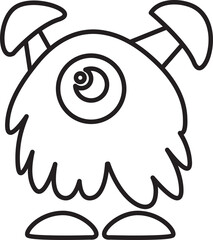 Doodle Monster Character Illustration
