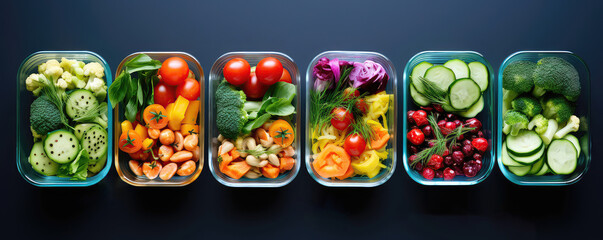 Meal Prep With Healthy Meals And Colorful Vegetables