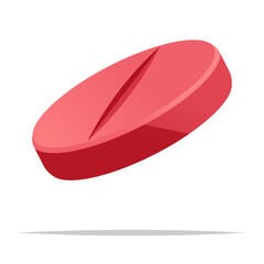 Round tablet medicine vector isolated illustration