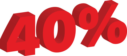 3d render of a discount symbol on a white background