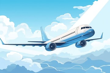 Fototapeta premium Passenger Plane In The Daytime Sky With Clouds