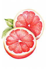 grapefruit watercolor clipart cute isolated on white background