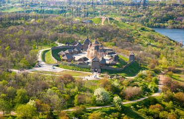 Cossacks fortress "Zaporizhian Sich" on Khortytsia island, Zaporizhzhia, Ukraine