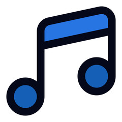 Musical notes filled line icon