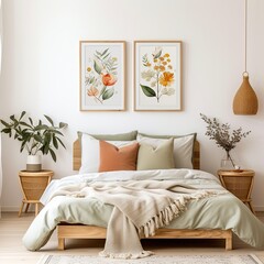 Fototapeta na wymiar Boho Minimalist Room Style | Contemporary Interior Design