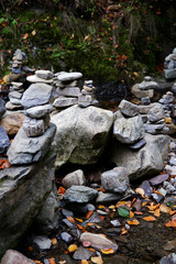 rock balancing. Balanced placement of stones. the art of balance