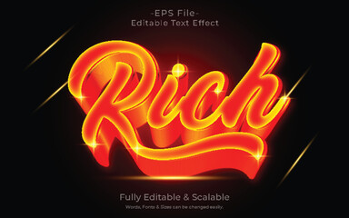 Rich 3D Text Effect fully editable vector