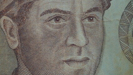 Old money. Yugoslavian money. Old paper money. Josip Broz Tito - obrazy, fototapety, plakaty