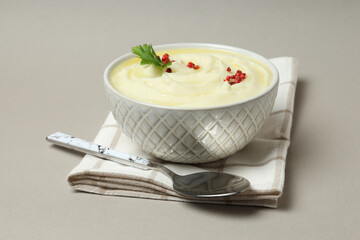 Mashed potatoes, concept of tasty and delicious food