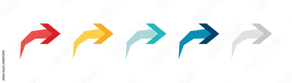 Wall mural arrow icon set. colored arrow symbols. arrow of different types. arrow isolated vector graphic eleme