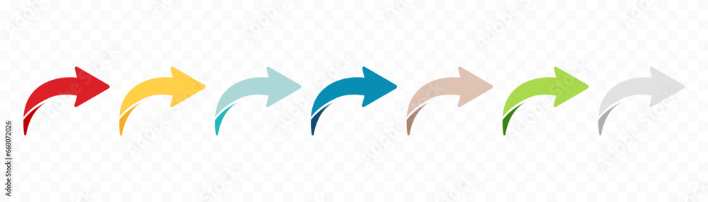 Wall mural arrow icon set. colored arrow symbols. arrow of different types. arrow isolated vector graphic eleme