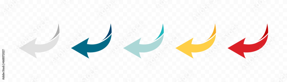 Wall mural arrow icon set. colored arrow symbols. arrow of different types. arrow isolated vector graphic eleme