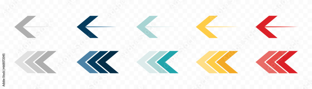 Wall mural arrow icon set. colored arrow symbols. arrow of different types. arrow isolated vector graphic eleme