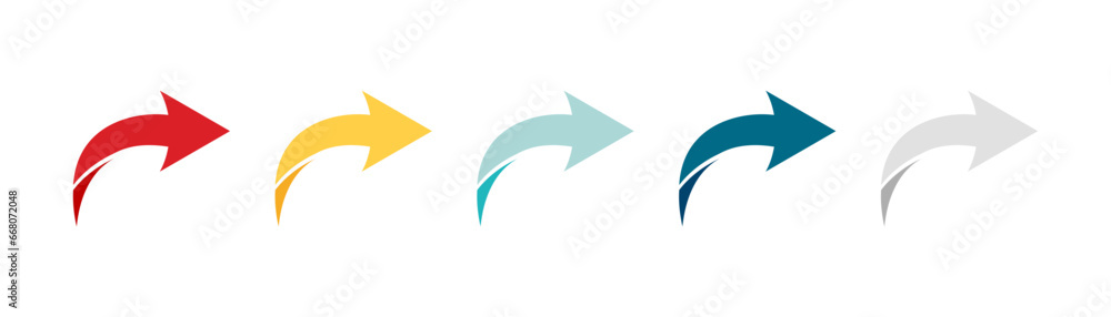 Wall mural arrow icon set. colored arrow symbols. arrow of different types. arrow isolated vector graphic eleme