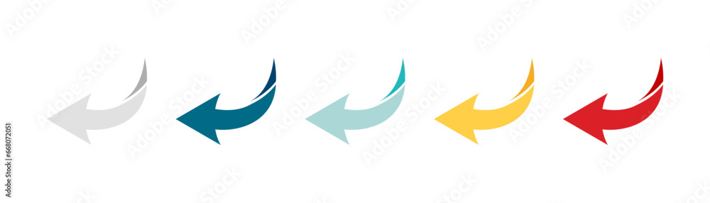 Wall mural arrow icon set. colored arrow symbols. arrow of different types. arrow isolated vector graphic eleme