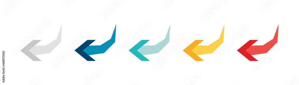 Wall mural arrow icon set. colored arrow symbols. arrow of different types. arrow isolated vector graphic eleme