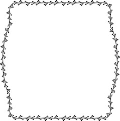 Branch Square Frame laurel wreath silhouette black horizontal vintage frames flower floral leaf border Botanical Branches ornate leaf Elements design border retro badge decoration isolated decor