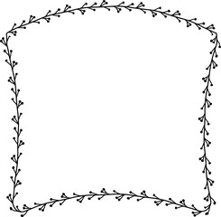 Branch Square Frame laurel wreath silhouette black horizontal vintage frames flower floral leaf border Botanical Branches ornate leaf Elements design border retro badge decoration isolated decor