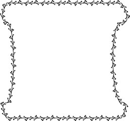 Branch Square Frame laurel wreath silhouette black horizontal vintage frames flower floral leaf border Botanical Branches ornate leaf Elements design border retro badge decoration isolated decor