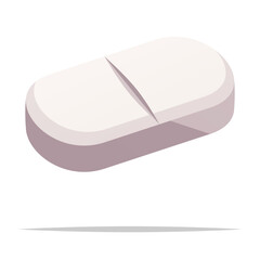 Long tablet medicine vector isolated illustration