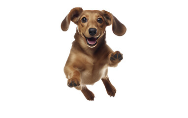 Funny running dachshund. PNG