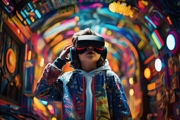 Obraz premium Kid in a Virtual Reality