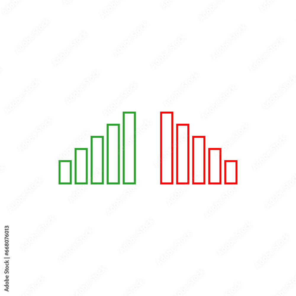 Poster graph going up and down sign icon isolated on transparent background