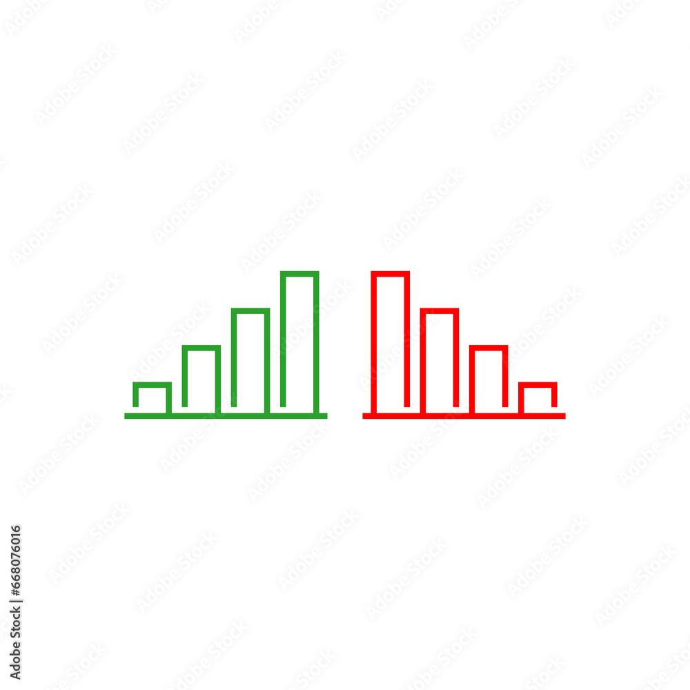 Poster graph going up and down sign icon isolated on transparent background