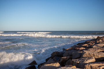 close up view of waves near the shore