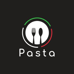 italian food pasta logo restaurant  modern minimalist vector graphic