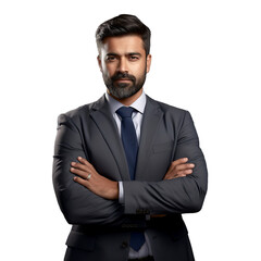 indian business man investor, rich ethnic ceo arms crossed.