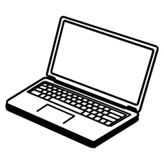 Simple Hand Drawn Illustration of Laptop. Vector SVG