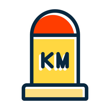 kilometer  Vector Thick Line Filled Colors Icon Design Vector Thick Line Filled Colors Icon Design