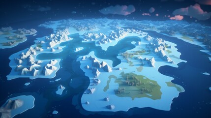 Fototapeta na wymiar Arctic Exploration Map