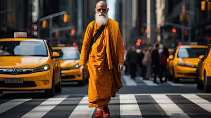 Monk in Traffic NYC